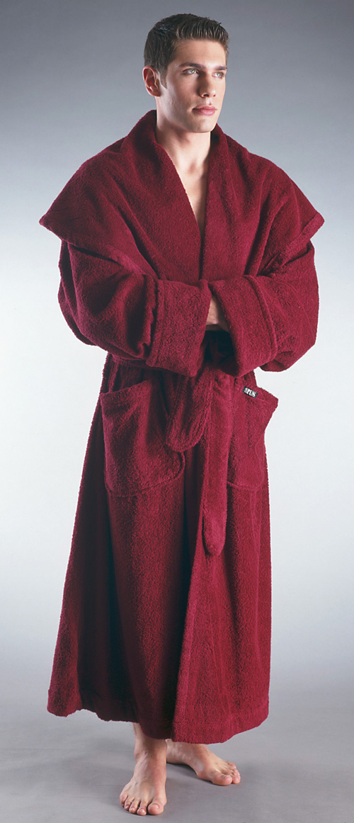 Mens luxury hooded 2025 bathrobe